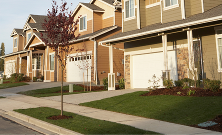 front yards and homes in subdivision