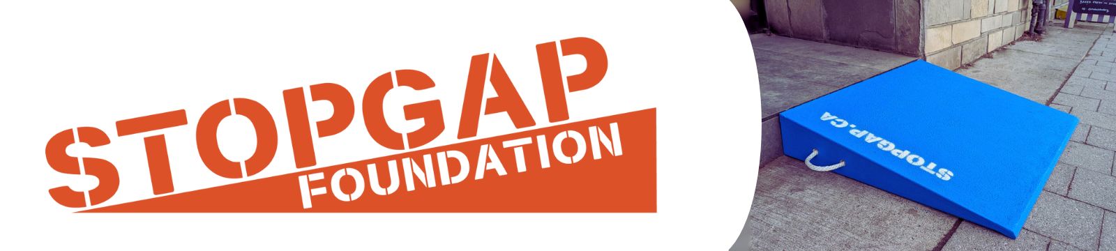 StopGap Foundation logo with blue stopgap ramp