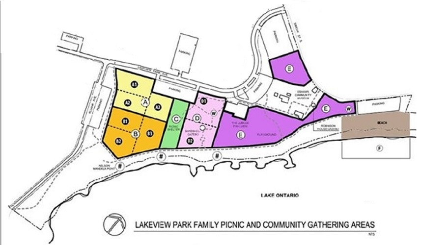 Map of Lakeview Park picnic areas