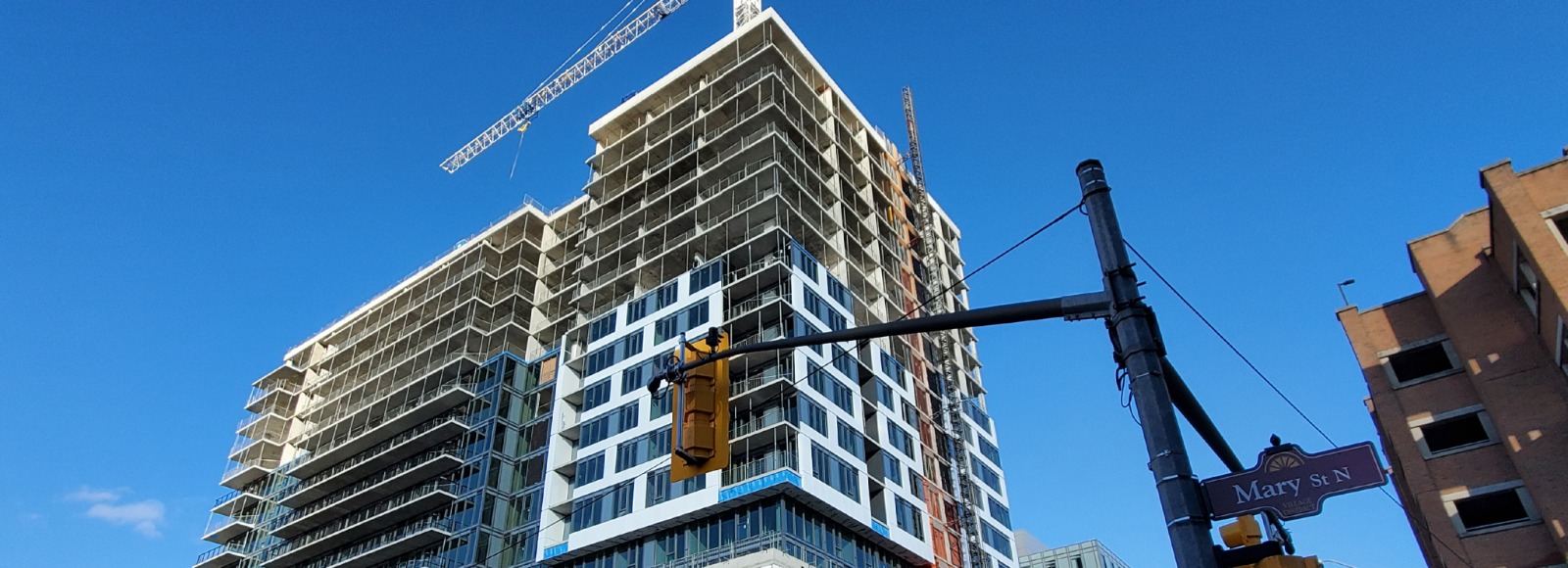 View of construction of an apartment building