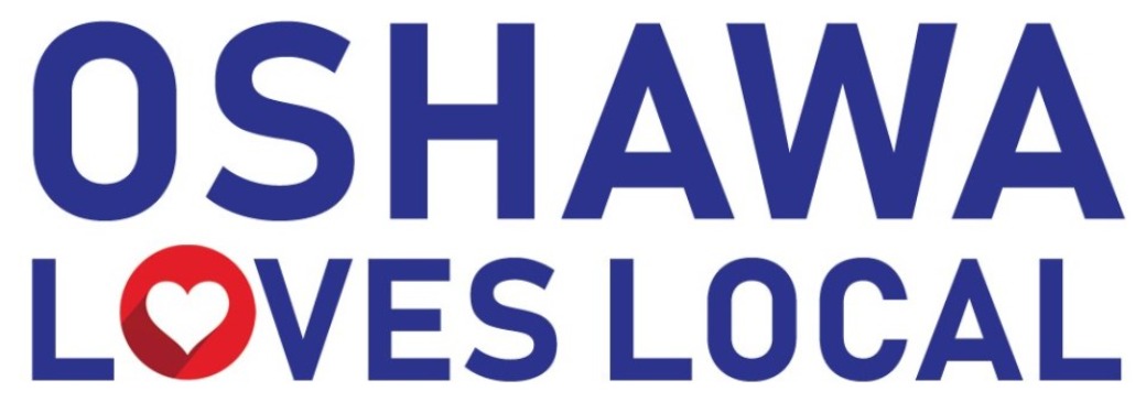 Oshawa Loves Local logo with large blue text and a red heart in the O of "Loves"