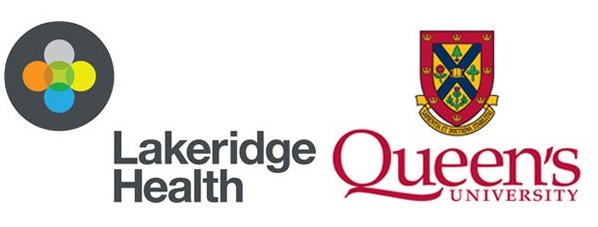 Queens University and Lakeridge Health corporate logos