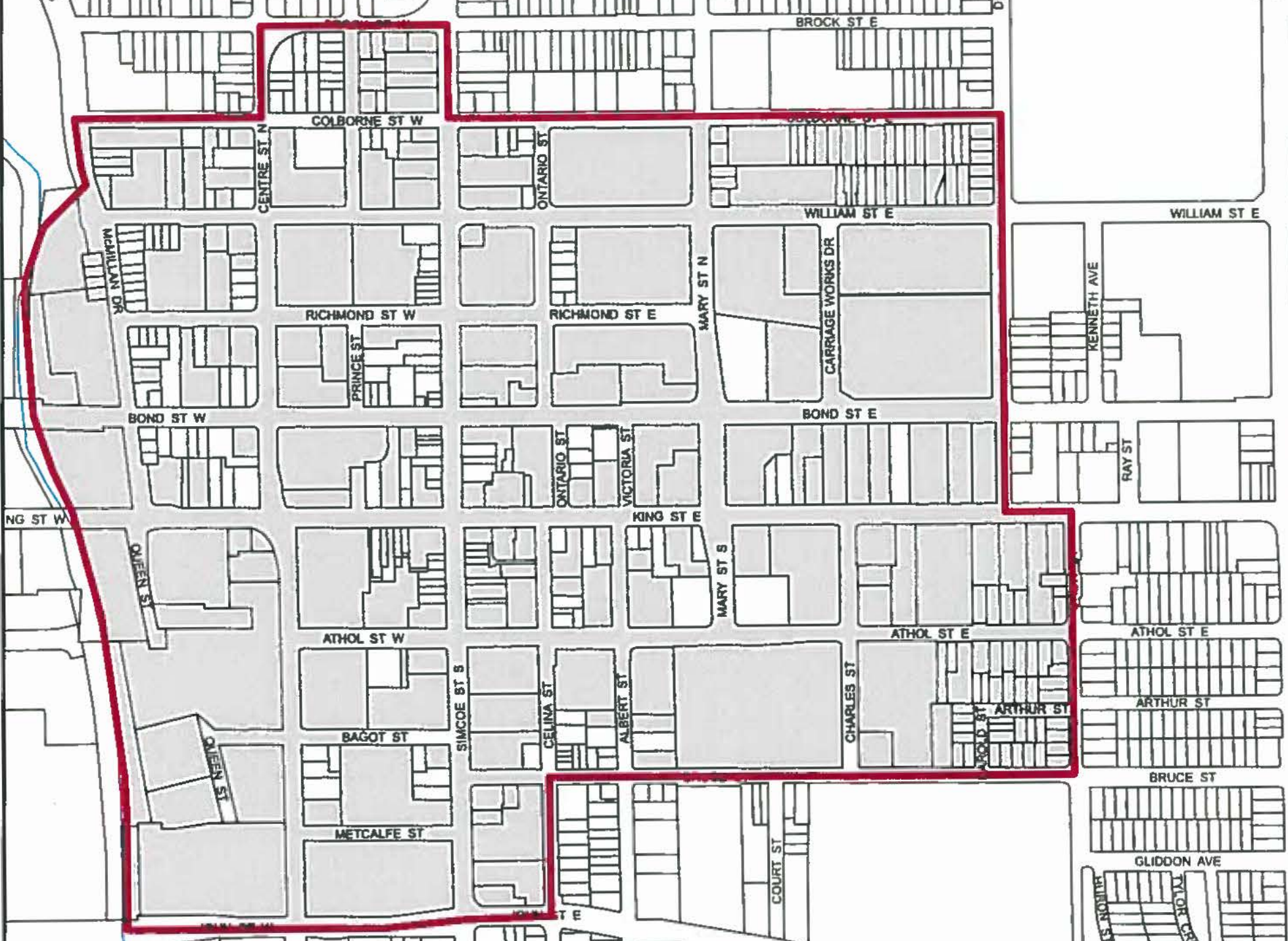 Schedule D Map with red perimeter of the boundary 