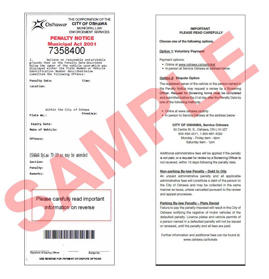 Electronic Administrative Monetary Penalty Sample