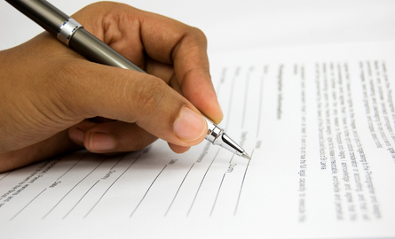 hand signing documents