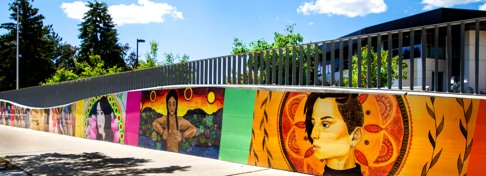 Multicultural art mural in Civic Square