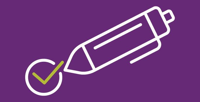 Pencil marking a checkmark and casting a vote