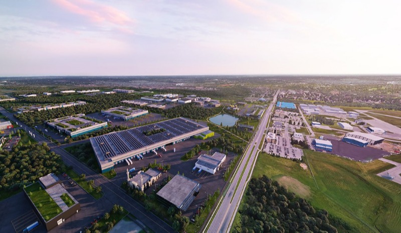 an aerial view of Northwood Business Park