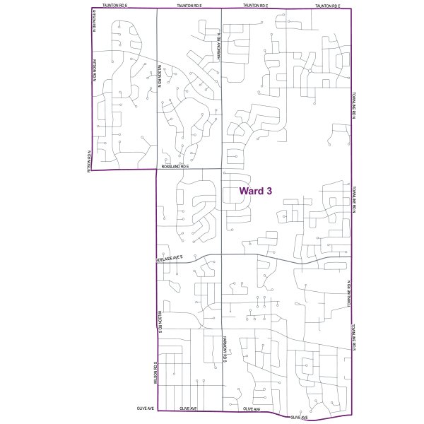 Map of Ward 3 boundaries