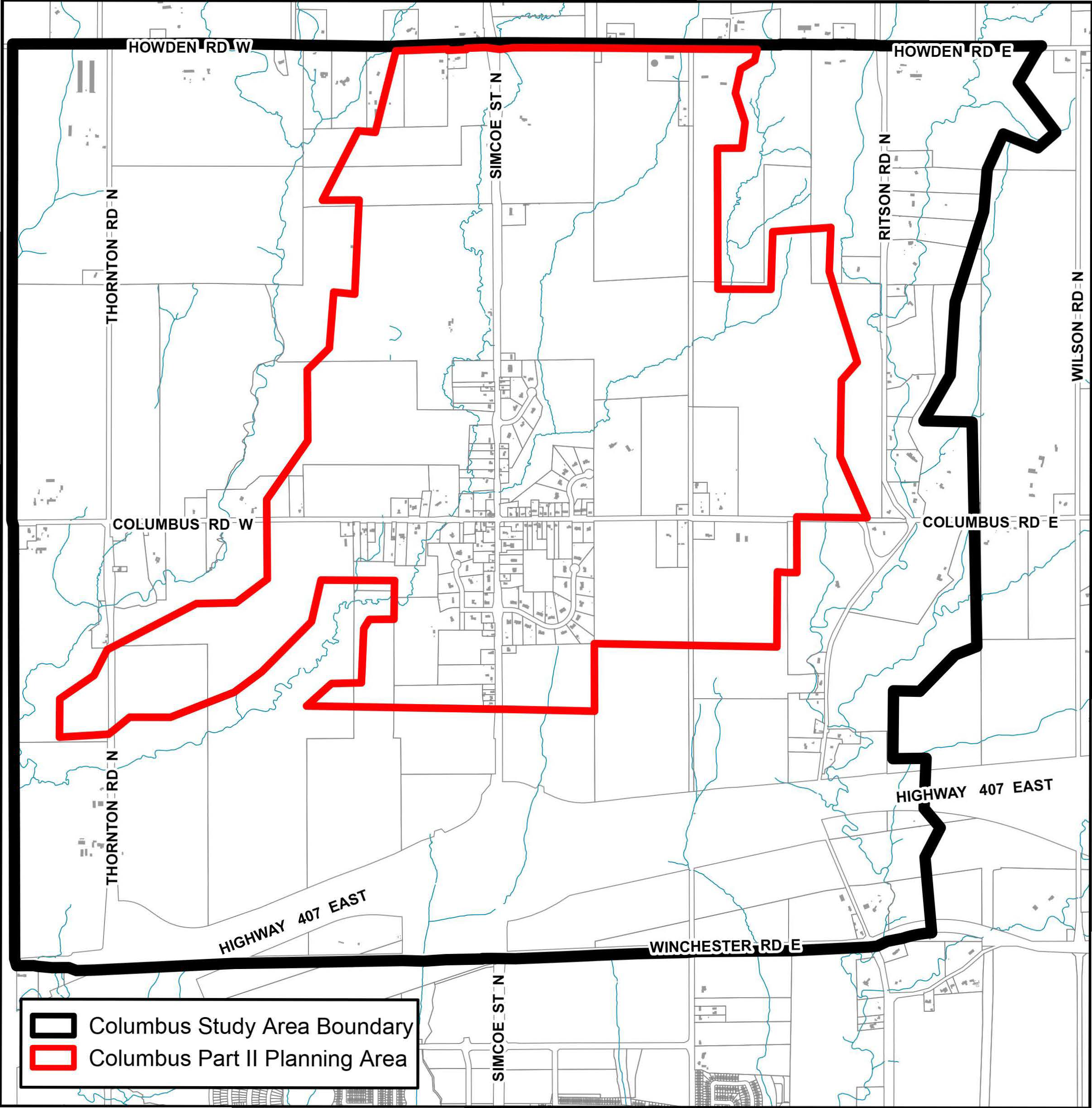 Map of the Columbus study boundary