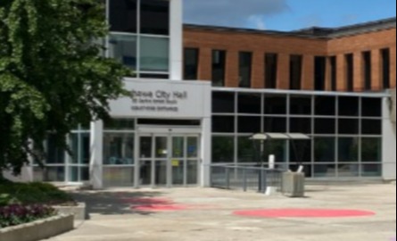 City Hall east entrance from Culture Square