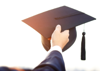 hand with graduation cap