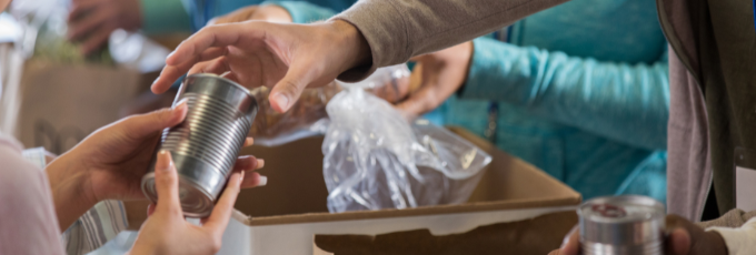 People providing food bank options