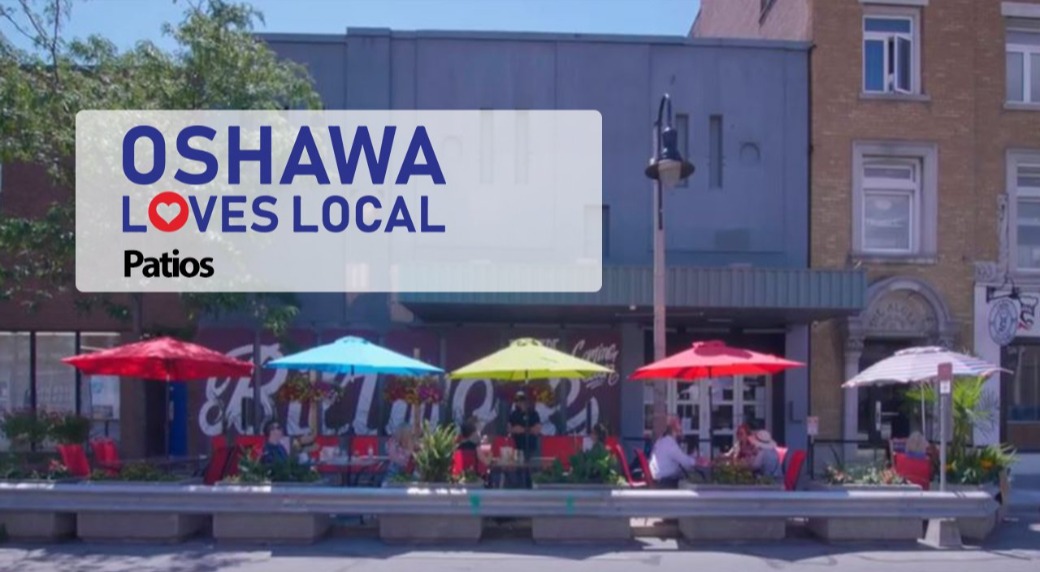 Downtown Oshawa at dusk.