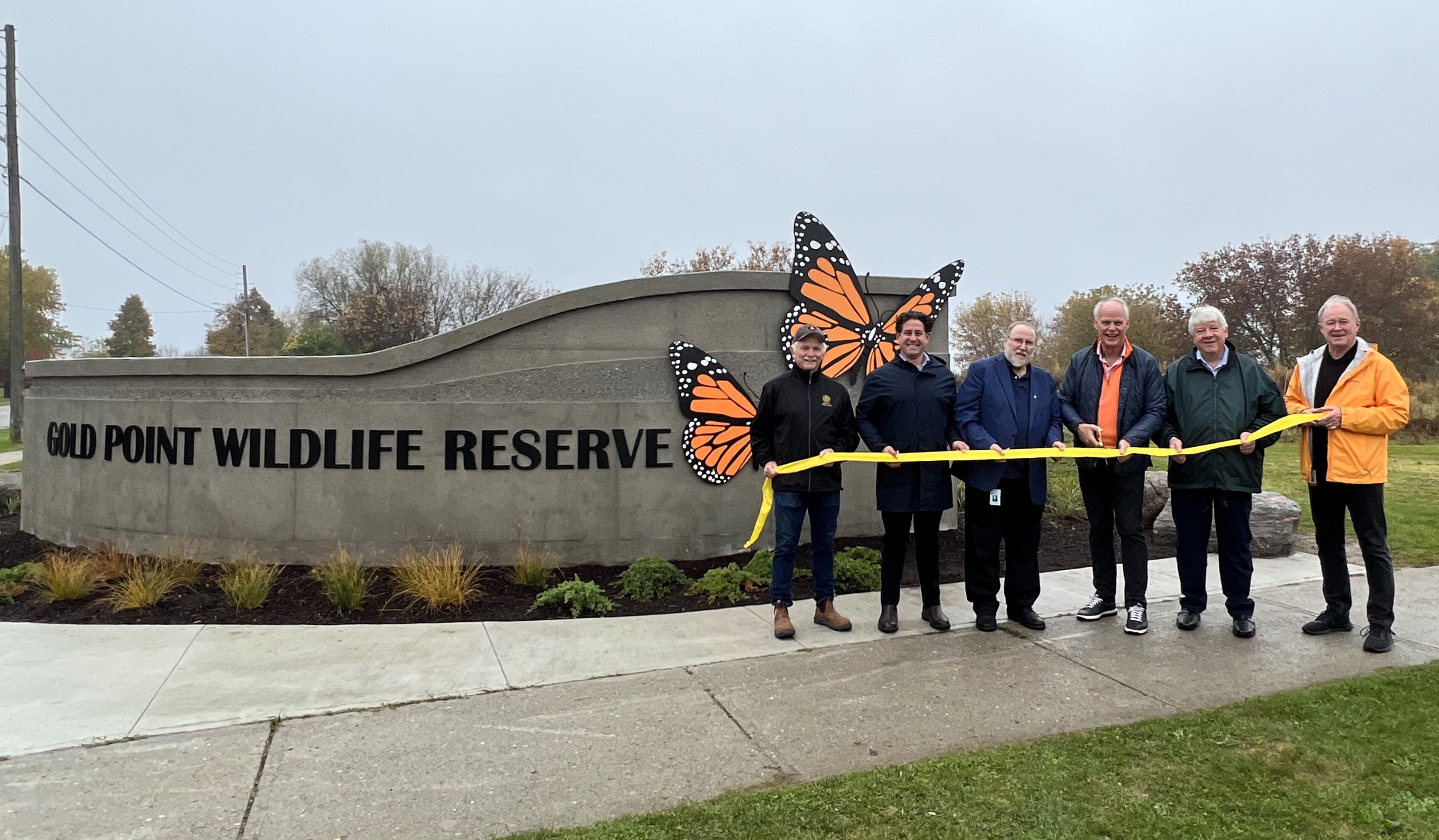 Members of Oshawa City Council celebrated the opening of Gold Point Wildlife Reserve. 