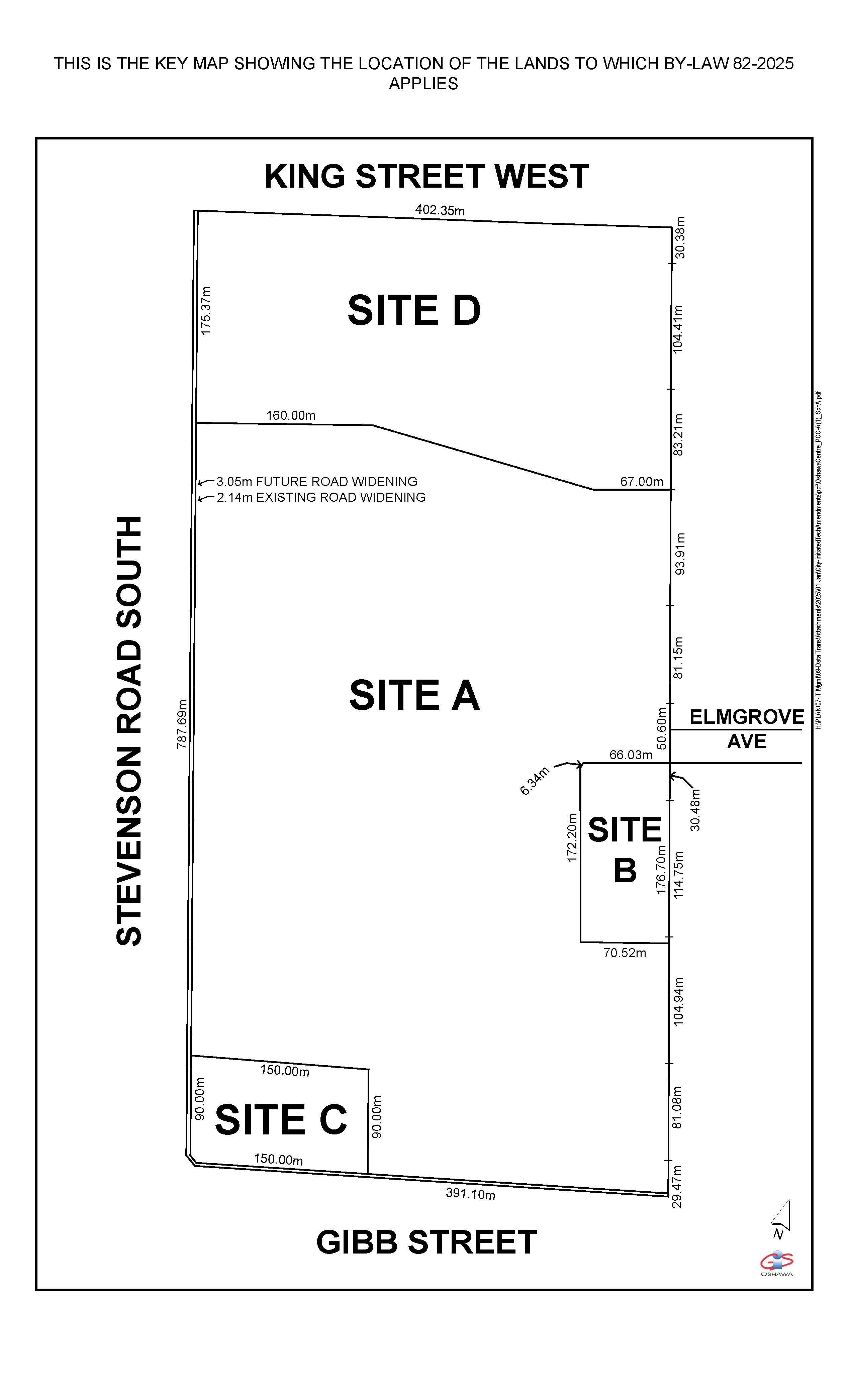 This is the key map that showing the location of the land to which by-law 82-2025 applies