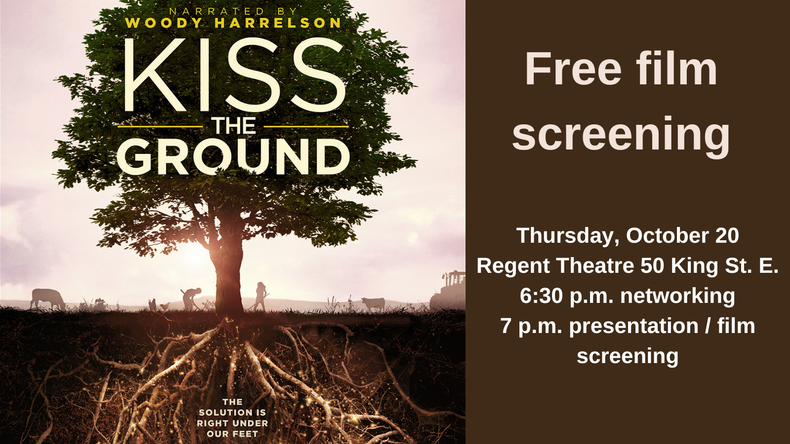 Free screening of “Kiss the Ground” on Oct. 20 at the Regent Theatre