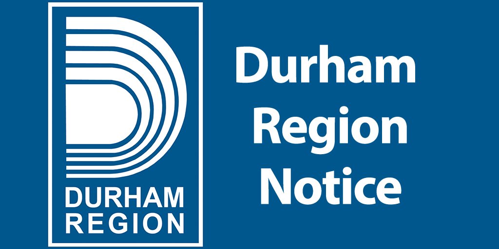 Durham Region logo with text that reads Durham Region notice beside it