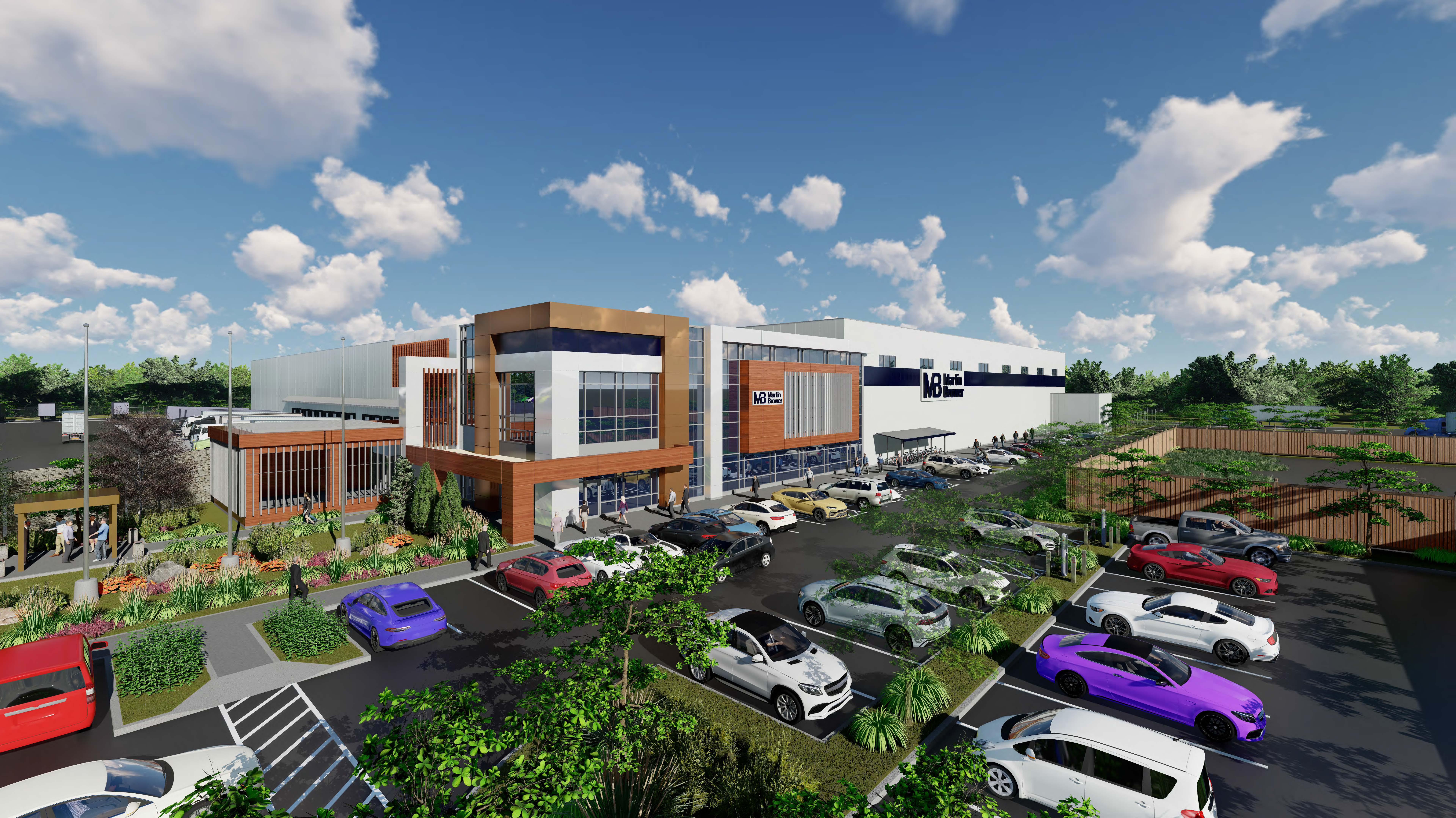 an artist rendering of the Martin Brower building at Northwood Business Park