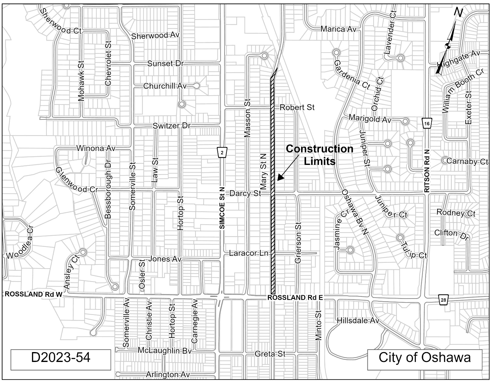 Map of the construction area