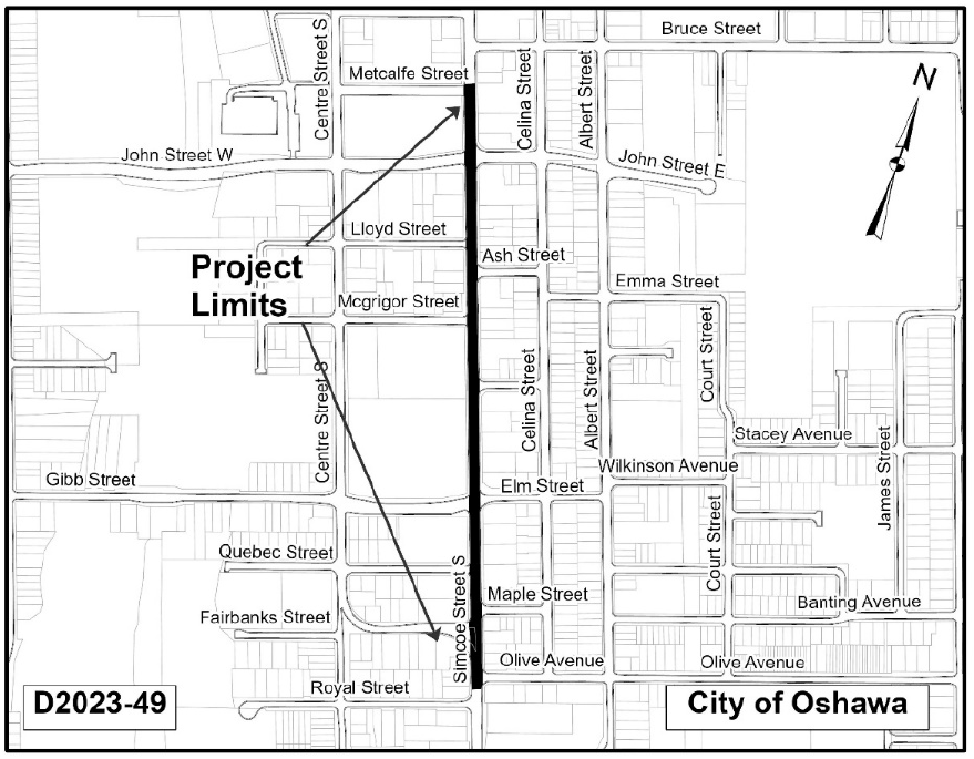 a map of Simcoe St. closures