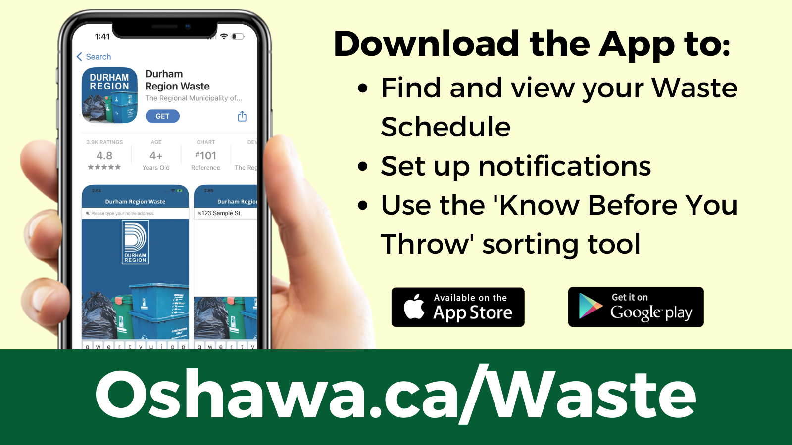 Download the App to: Find and view your Waste Schedule Set up notifications Use the 'Know Before You Throw' sorting tool