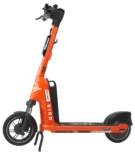 an orange Bird e-scooter