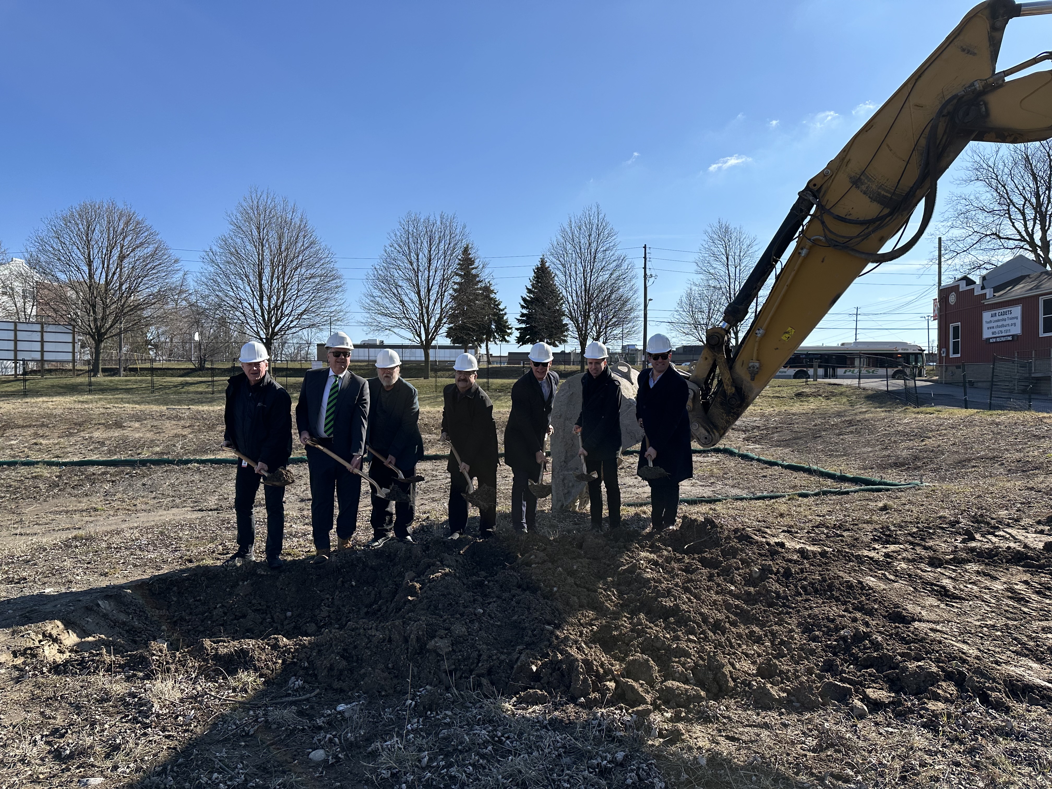 Mayor and Council stand break ground at Rotary Park and Pool Redevelopment