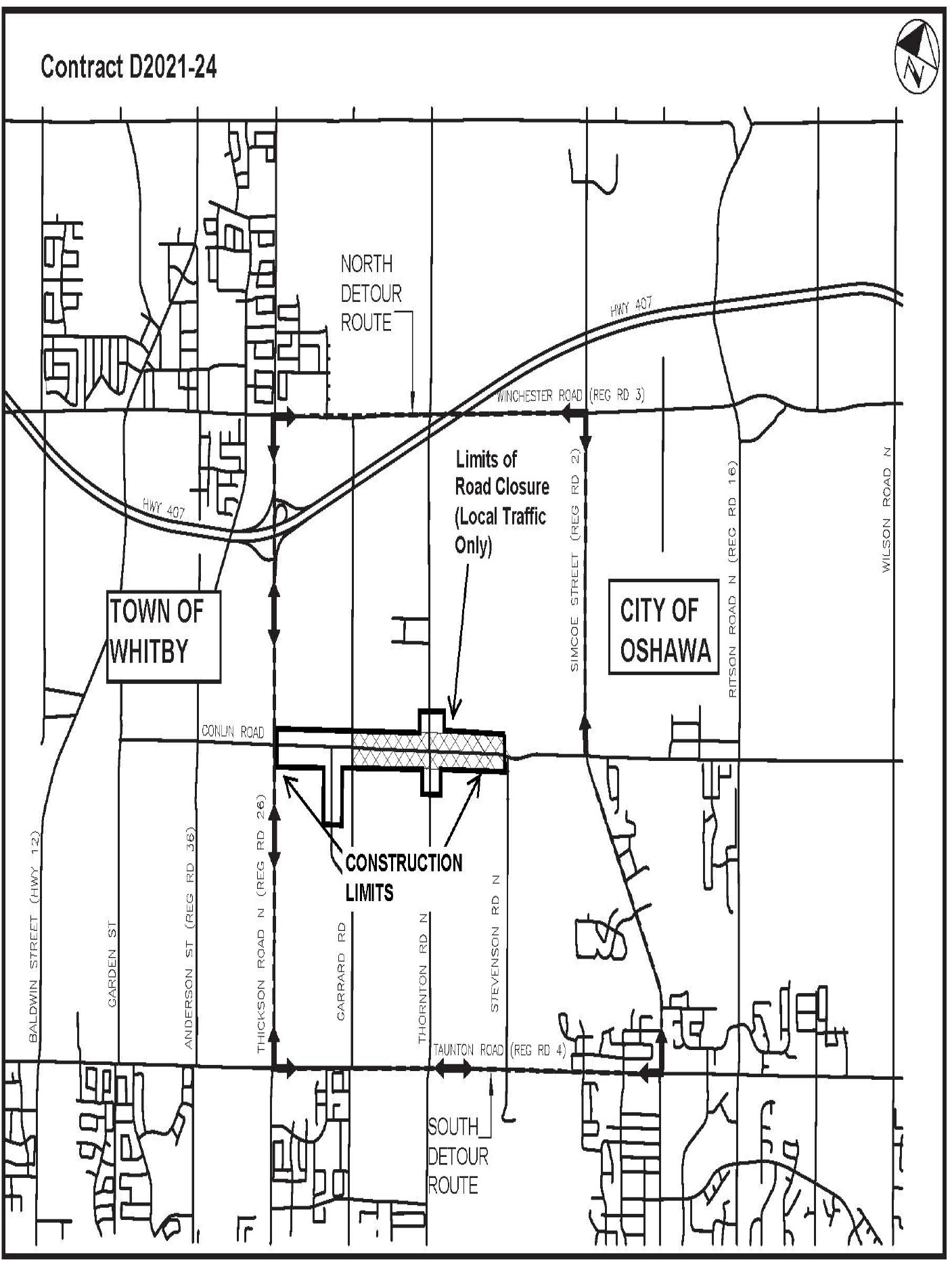 Map of Conlin Road Closure