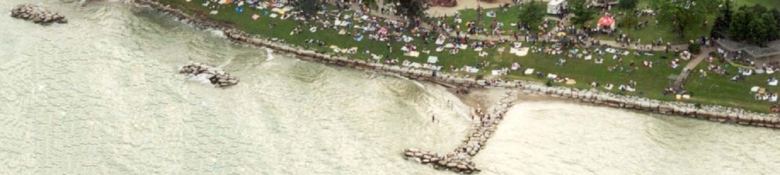 Aerial view of Lake Ontario waterfront