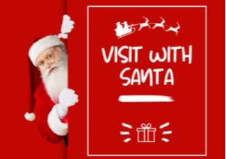 Santa with the words visit with Santa