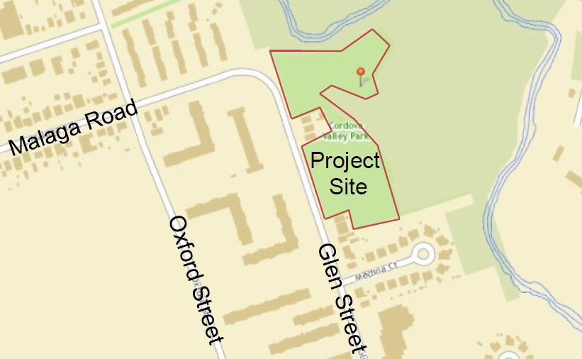 Aerial view of Cordova Valley project site