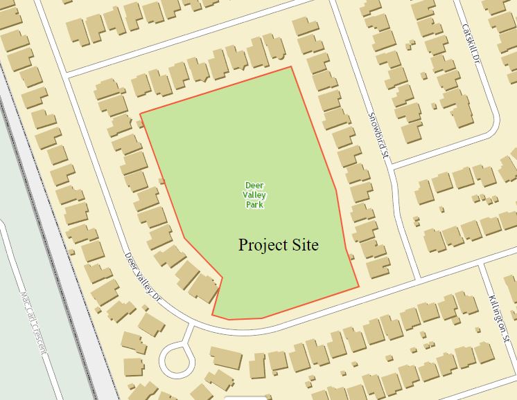 Aerial view of Deer Valley Park project site