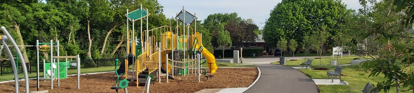 Image of Dr. Blake Parkette showing playground, pathway and other amenities