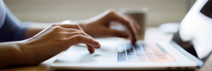 Person using a laptop computer