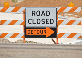 Image of a road closure sign