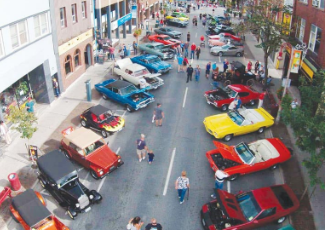 classic cars on street