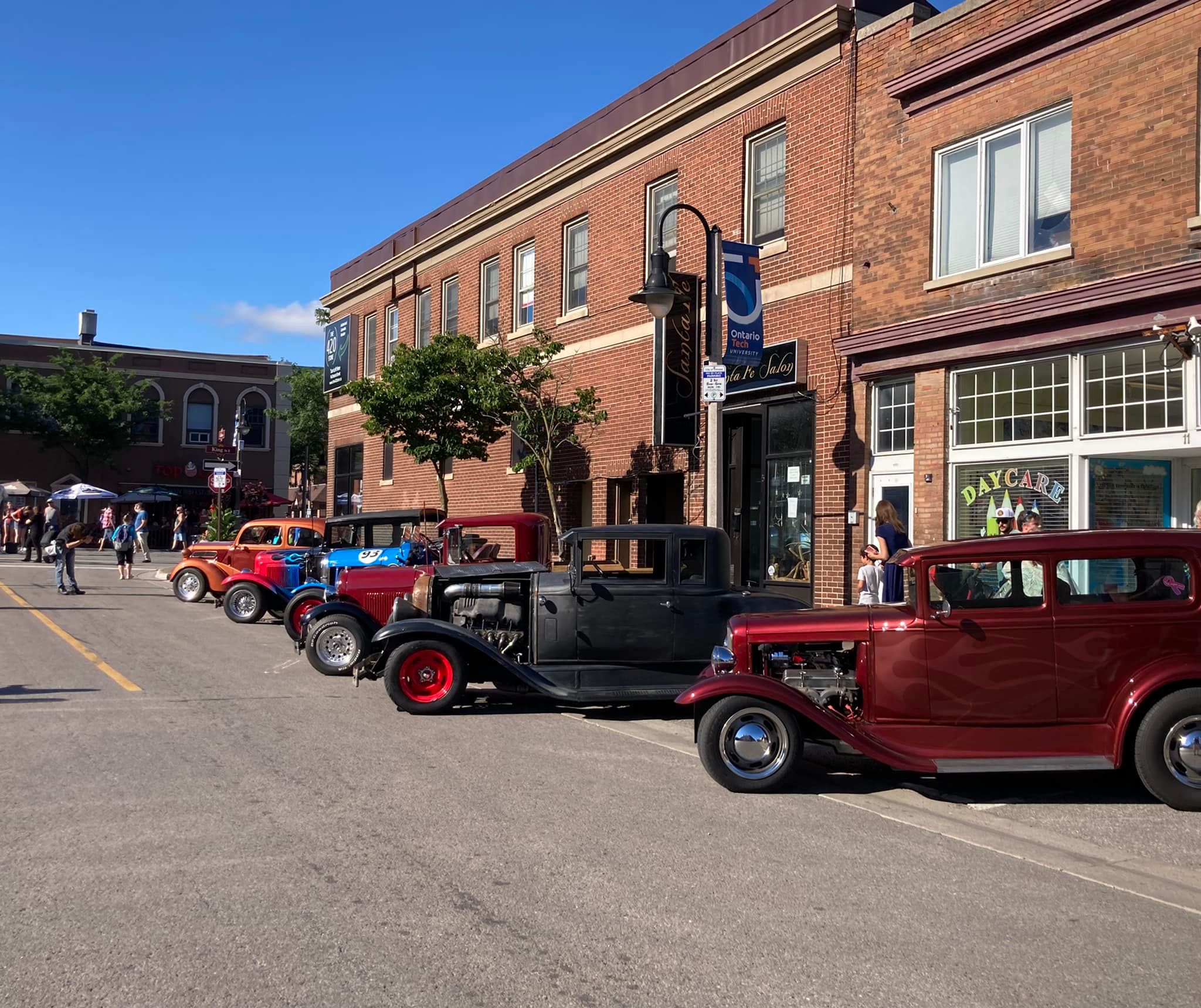 Classic cars lined up