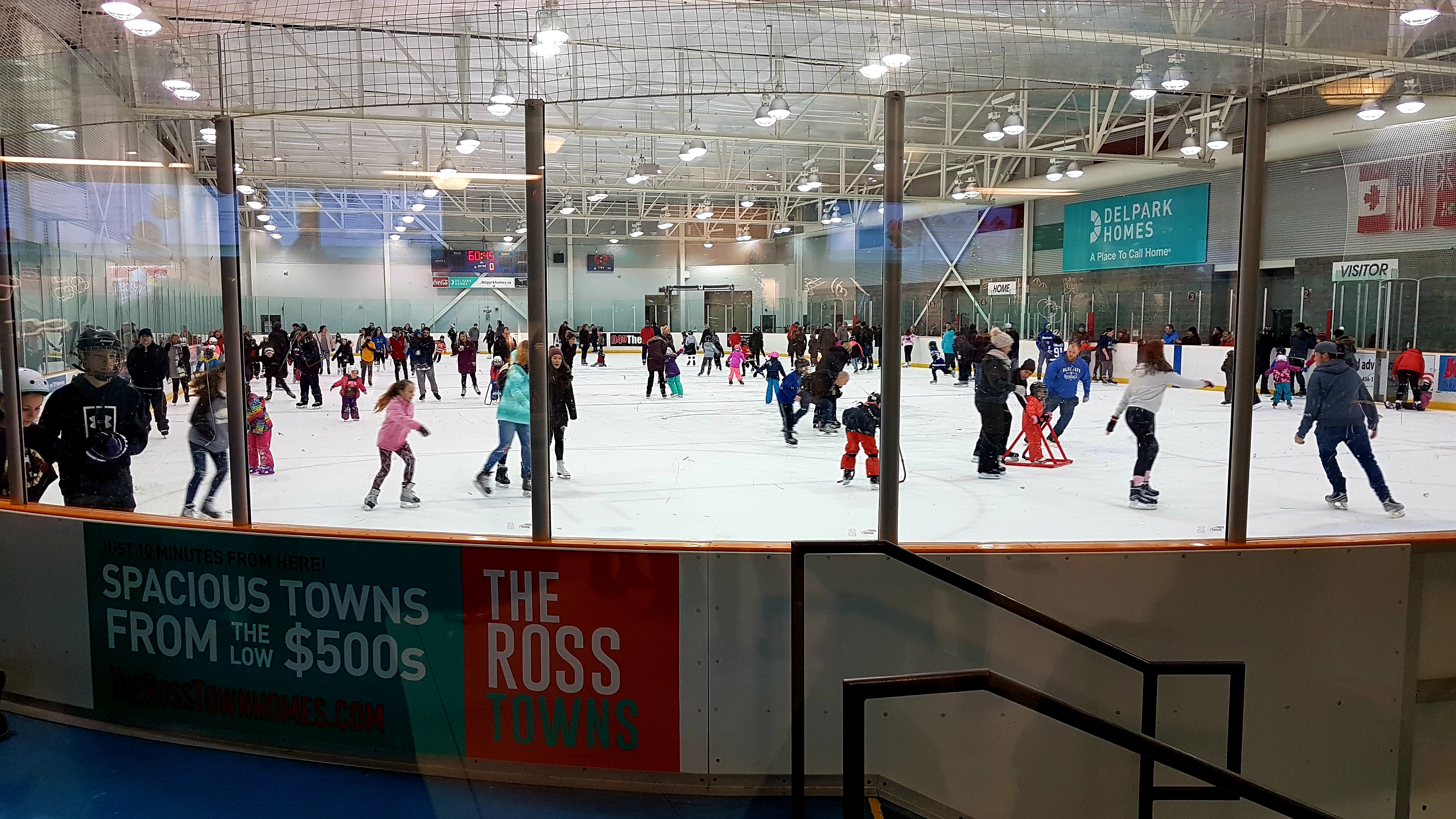 people skating at an arena