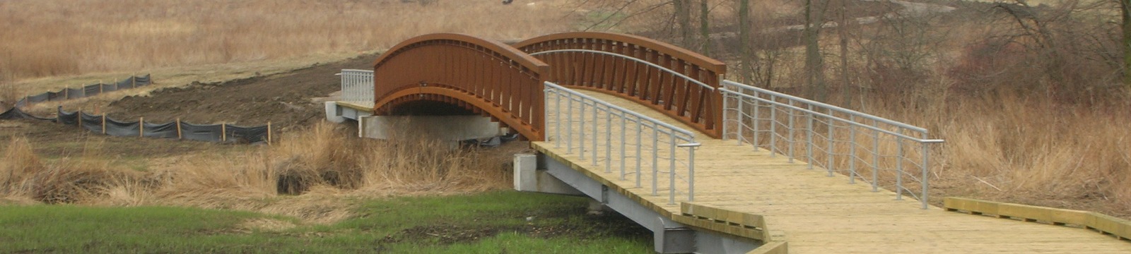 Recreational trail and bridge under construction