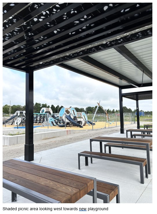 Picnic area overlooking playground