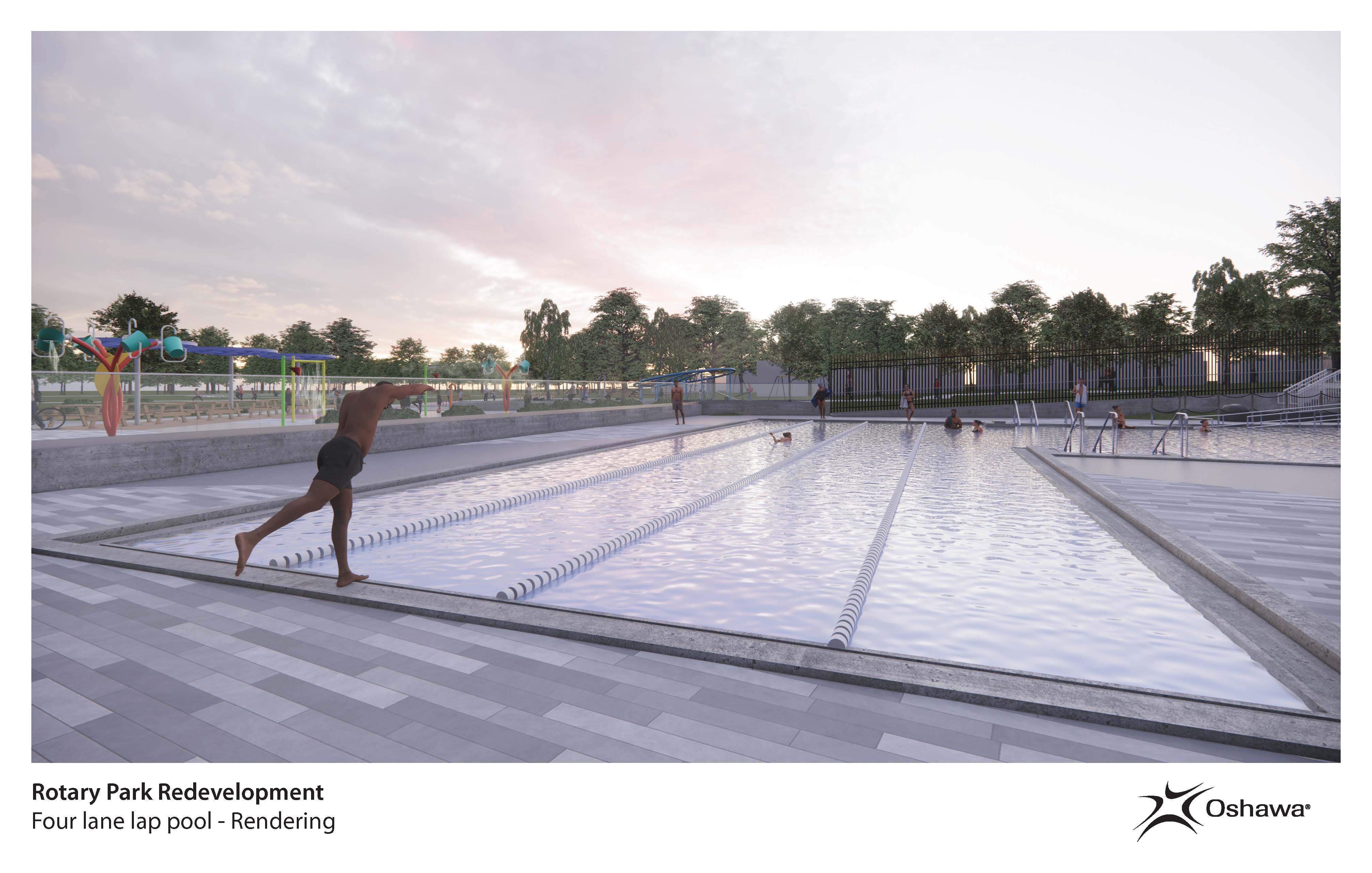 Rendering: Four lane lap pool