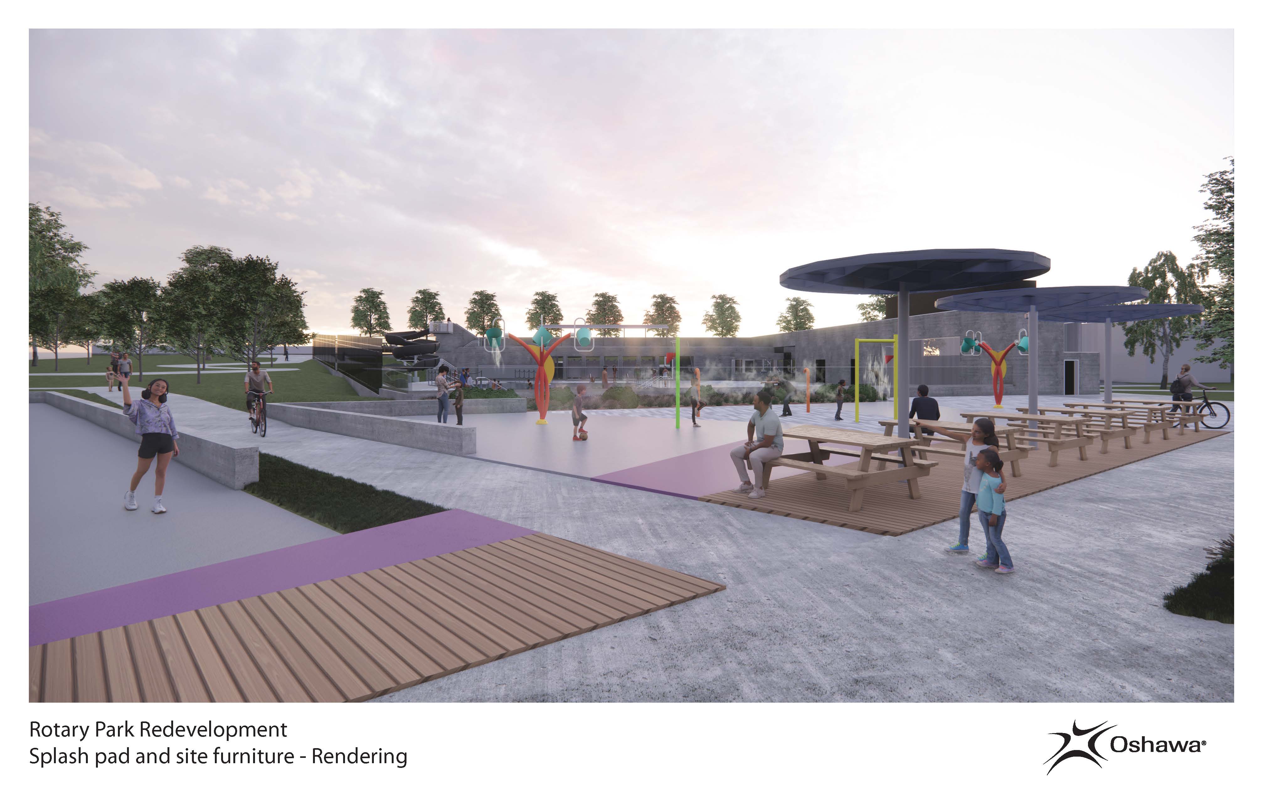 Rendering: Splash pad and site furniture