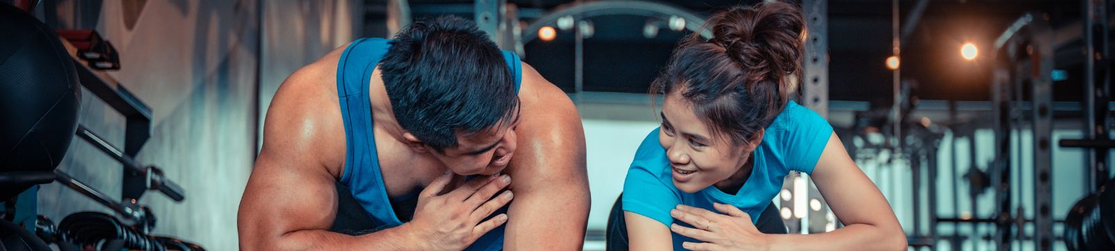 Adult and teen working out