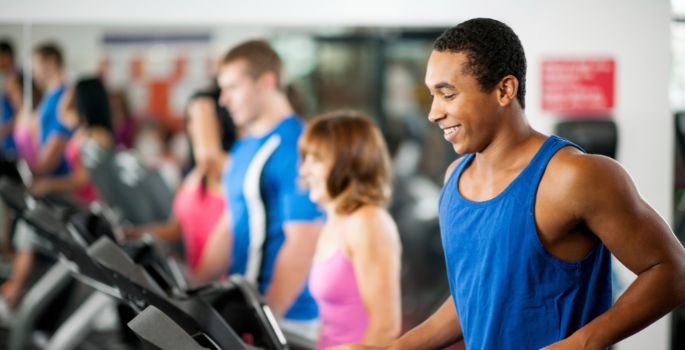 Person walking on treadmill at fitness centre