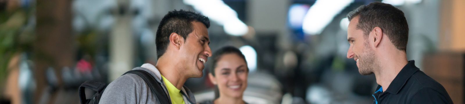 Person getting assistance at a reception desk