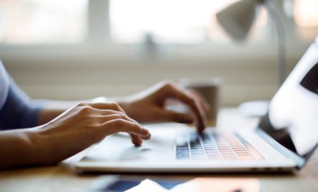 Person using a laptop computer