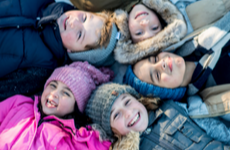 Children playing in the snow