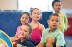 Children playing in gymnasium