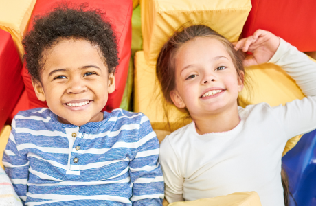 Children smiling at camera